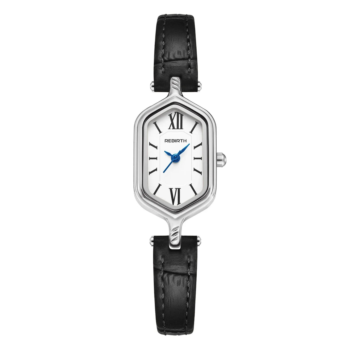 REBIRTH Women's Retro Gold Quartz Watch – Barrel Dial & Leather Strap