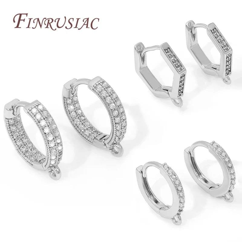 Rhodium-Plated Round Earring Hooks – DIY Jewelry Making Findings