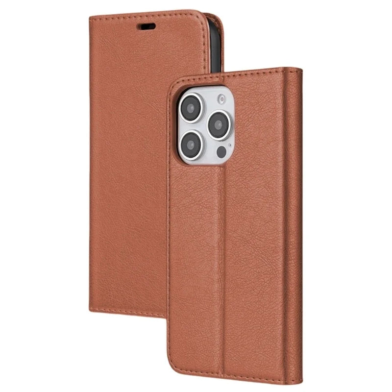 Vintage PU Leather Folio Wallet Case with Card Holder – iPhone 16