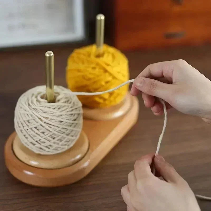 Beech Wood Rotating Yarn Holder Stand – Knitting Spool Tool