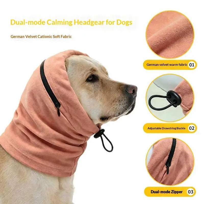 Dog Calming Ear Cover – 2-in-1 Warm Headband & Neck Scarf