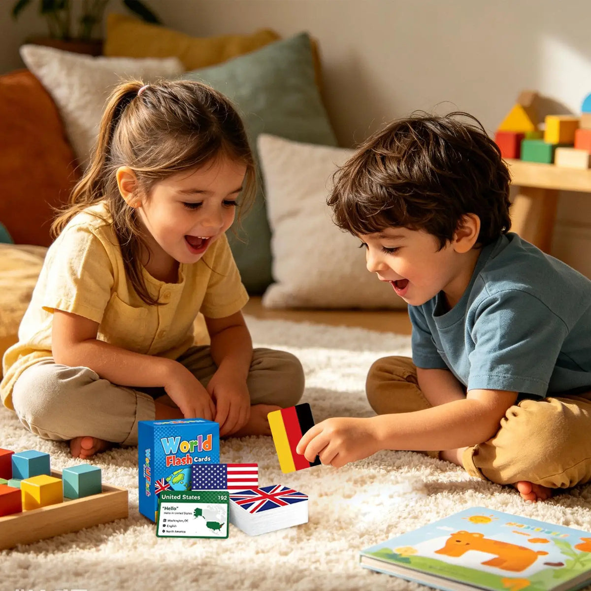 245-Piece World Flag Flash Cards | Geography Learning Game