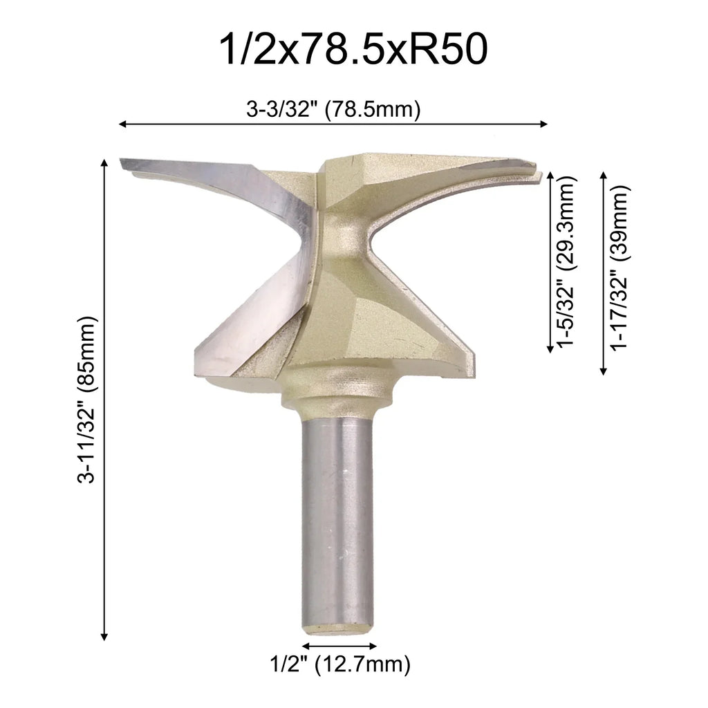 DAZZLEEX Arc-Bending Router Bit 1/2" Shank R18/R30/R50 Wood