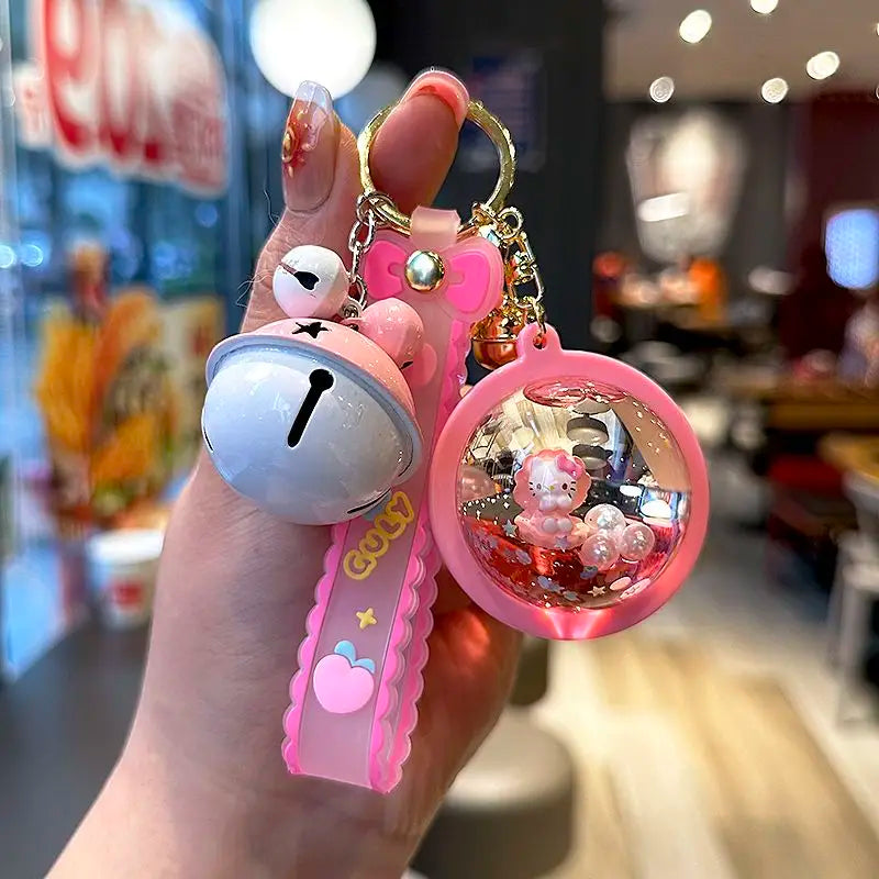 Sanrio Kuromi Hello Kitty Liquid Sand Keychain | Anime Charm