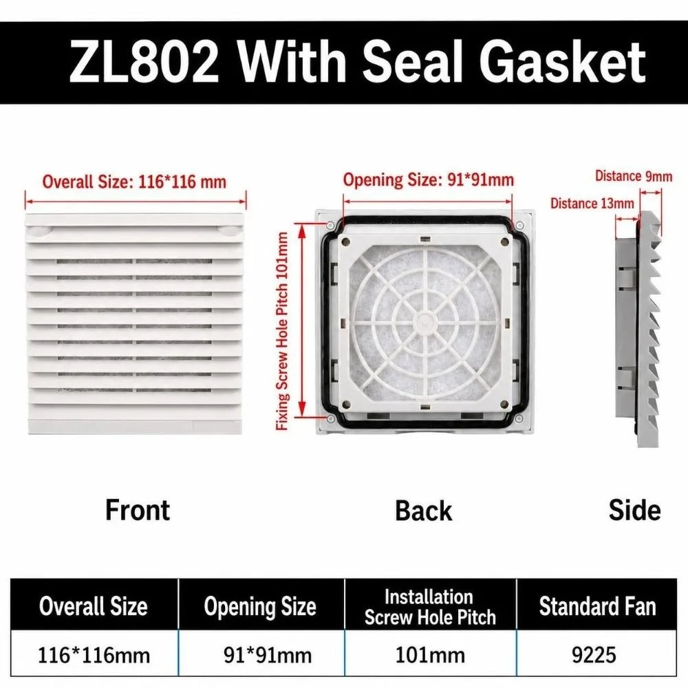 ABS Vent Grille Dustproof Waterproof Louver Fan Cover