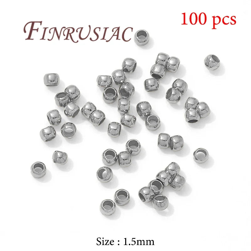 18K Gold Plated Crimp Tube End Beads for Jewelry Making – 100pcs