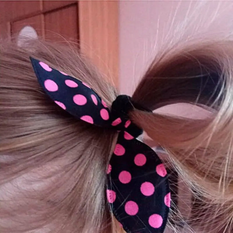 Bunny Ear Hair Bands 24 Mixed Colors – Nylon Cotton Elastics