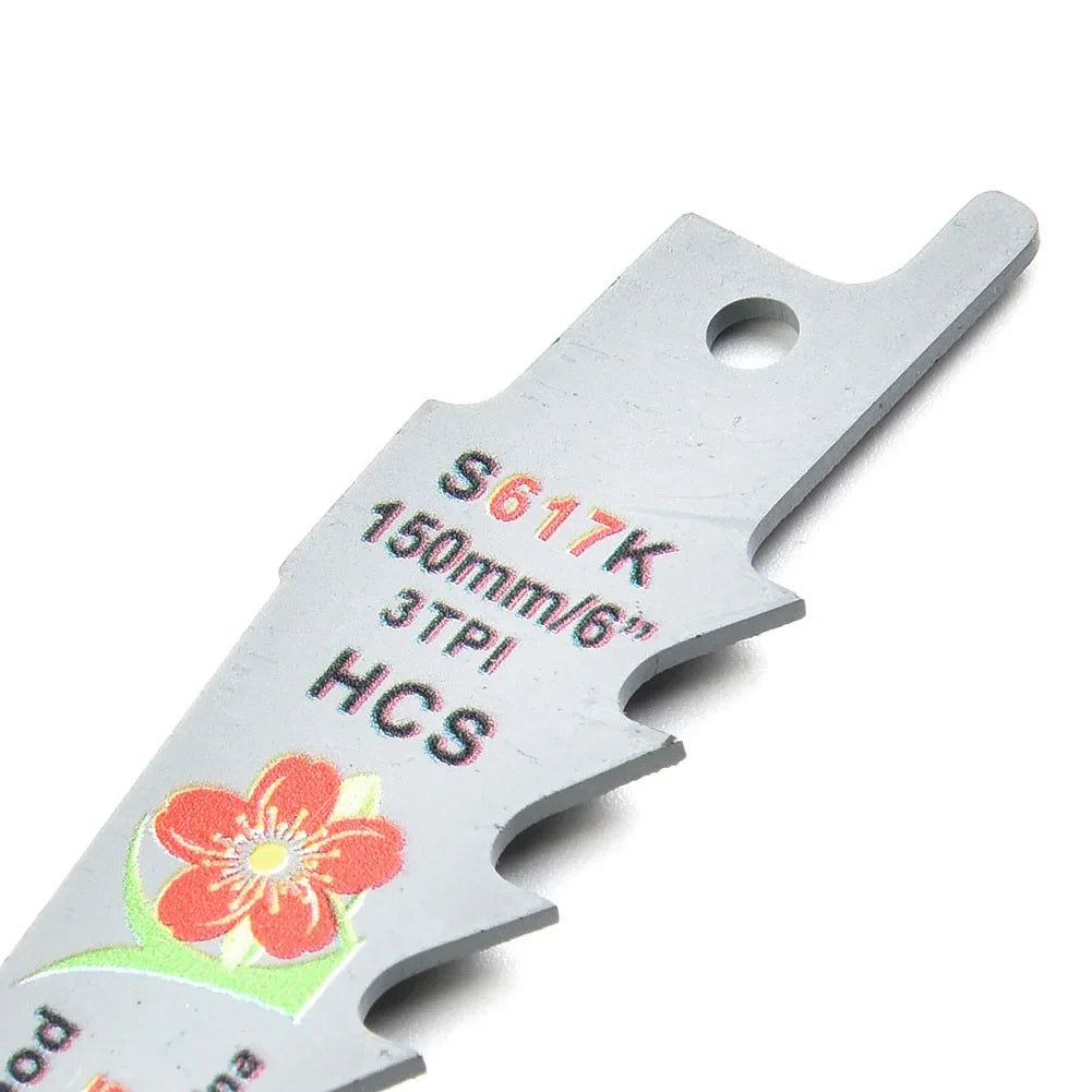 DAZZLEEX 150mm HCS Saw Blade 3 TPI – Plunge & Curved Cuts 3-Pack