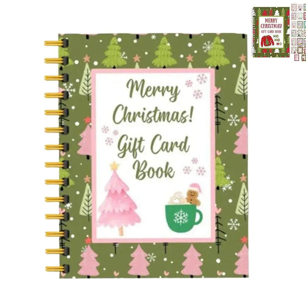 Spiral-Bound Christmas Gift Card Book – DIY Multicolor Paper