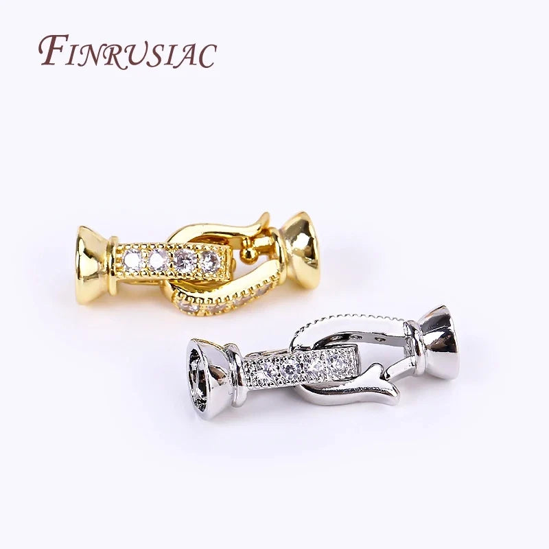 18K Gold Plated Zircon End Cap Clasp – DIY Necklace Making
