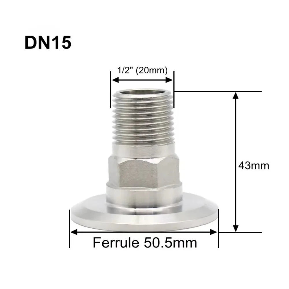SS304 Stainless Steel Internal Thread Ferrule Clamp Fitting DN8-DN50