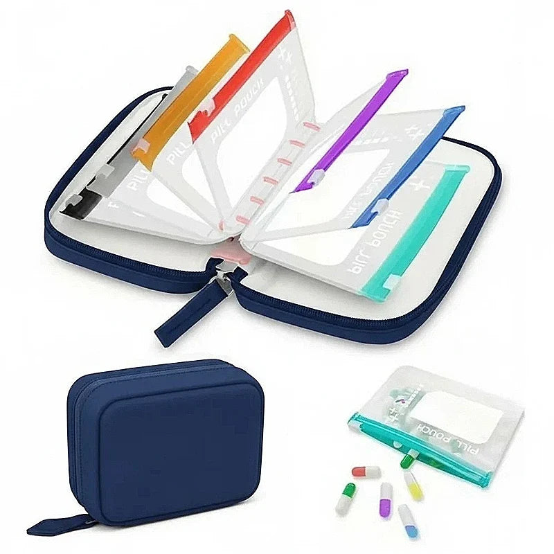 Weekly Pill Organizer Pouch Set – 7/14 Waterproof Pouches