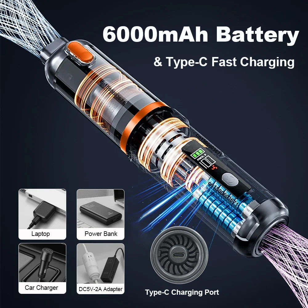 Raugee 15000Pa Cordless Handheld Car Vacuum – 4-in-1 HEPA