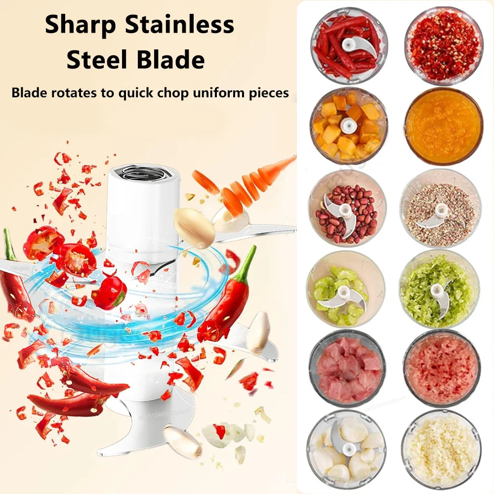 Raugee Electric Garlic Chopper 320ML USB Rechargeable Mini Processor