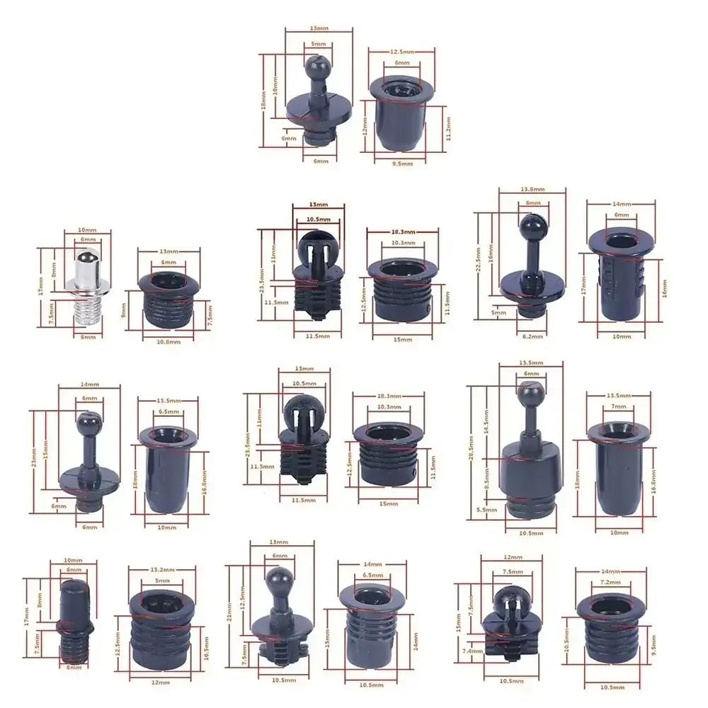 10 Pairs Speaker Grill Pegs Kit – Ball Socket Snap Buckles