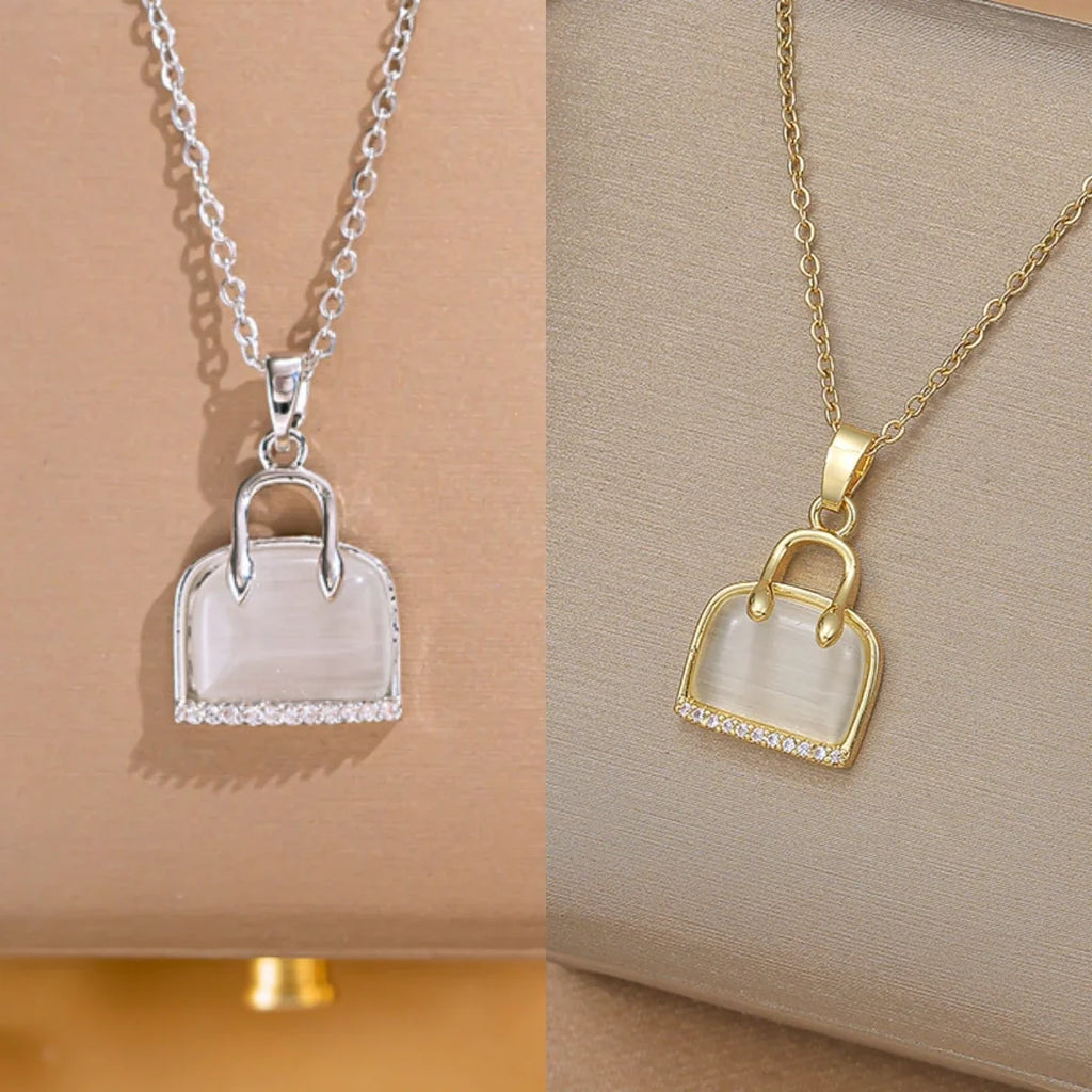Cat's Eye Stone Pendant Necklace – Minimalist Gold Choker