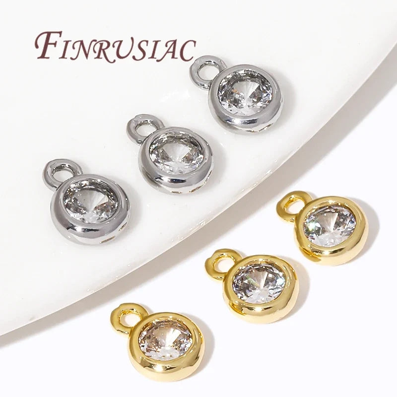 18K Gold Plated Brass Zircon Pendant Charms – DIY Jewelry Findings
