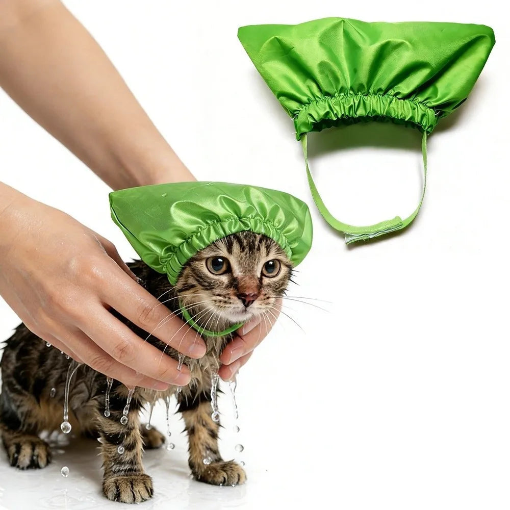 Waterproof Pet Bath Shower Cap – Ear Protection for Cats & Dogs