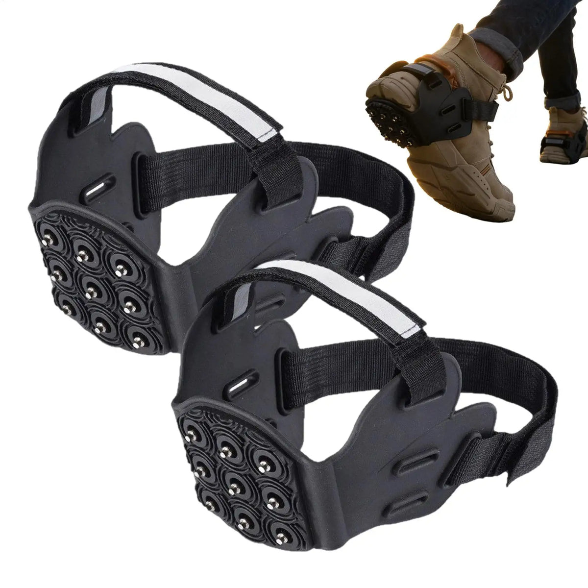 Winter Ice Cleats Anti-Slip Shoe Spikes | 9 Metal Studs