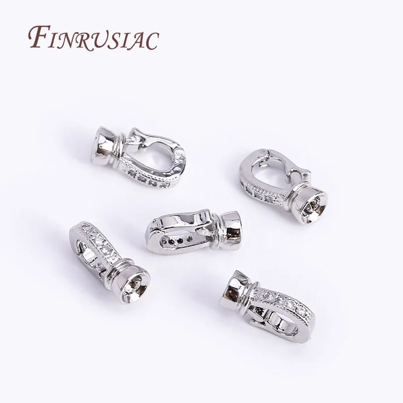 Rhodium Plated Zircon Necklace Clasps | DIY Jewelry Findings