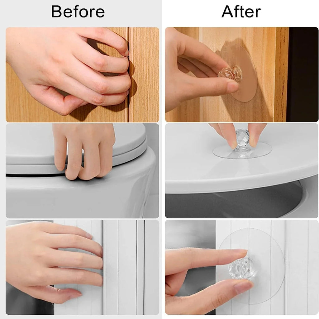 Self-Adhesive Crystal Glass Drawer Knobs – Cabinet Door Handles