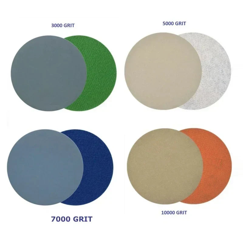 20Pcs 3" Hook & Loop Sanding Discs 3000–10000 Grit Wet/Dry