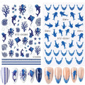 Blue Ocean Nail Art Stickers – Whale & Starfish Decals 2pcs