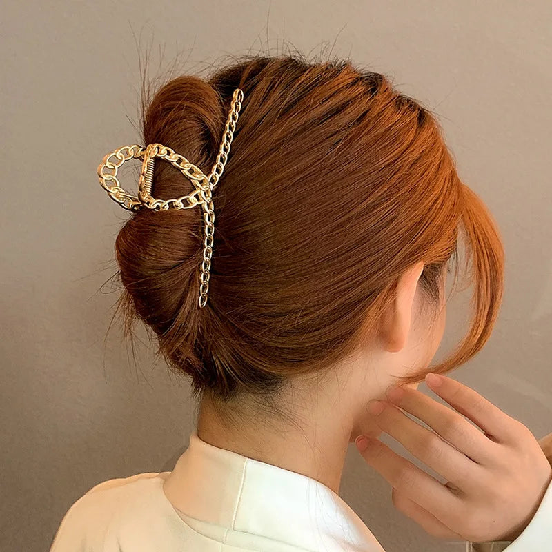 Metal Geometric Hair Claw Clips – Korean Style Barrettes Women