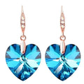 Vintage Geometric Pink Crystal Dangle Drop Earrings
