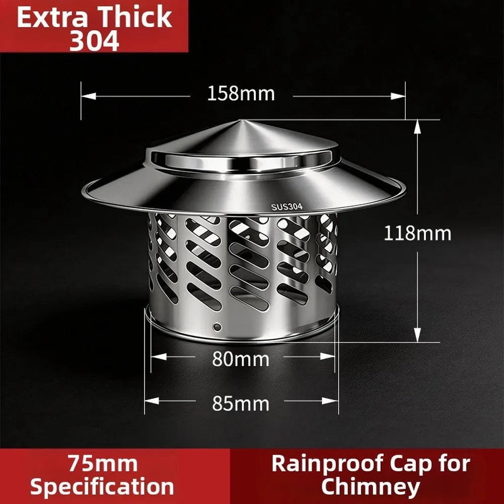 304 Stainless Steel Chimney Vent Hood – Bird & Rain Cap