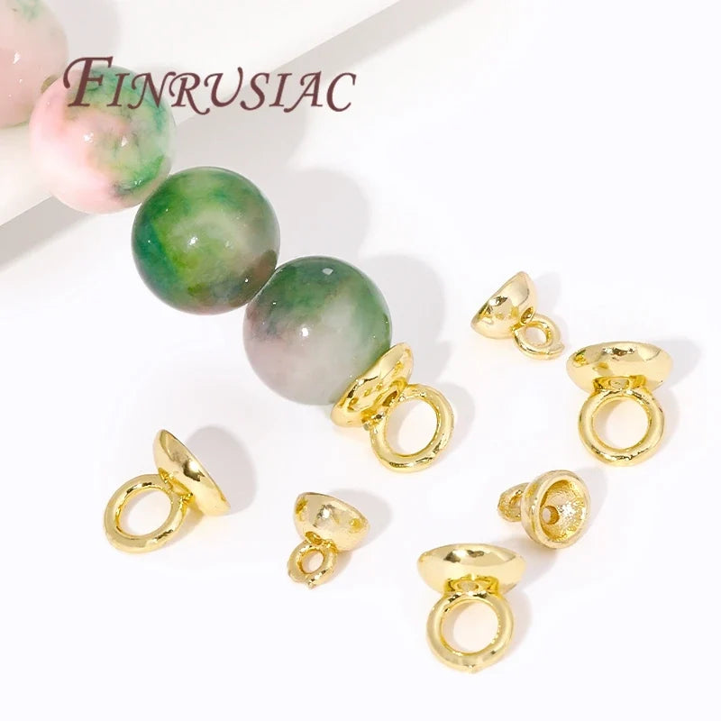 18K Gold Plated Crimp End Caps & Clam Shell Bead Tips 10/20Pcs