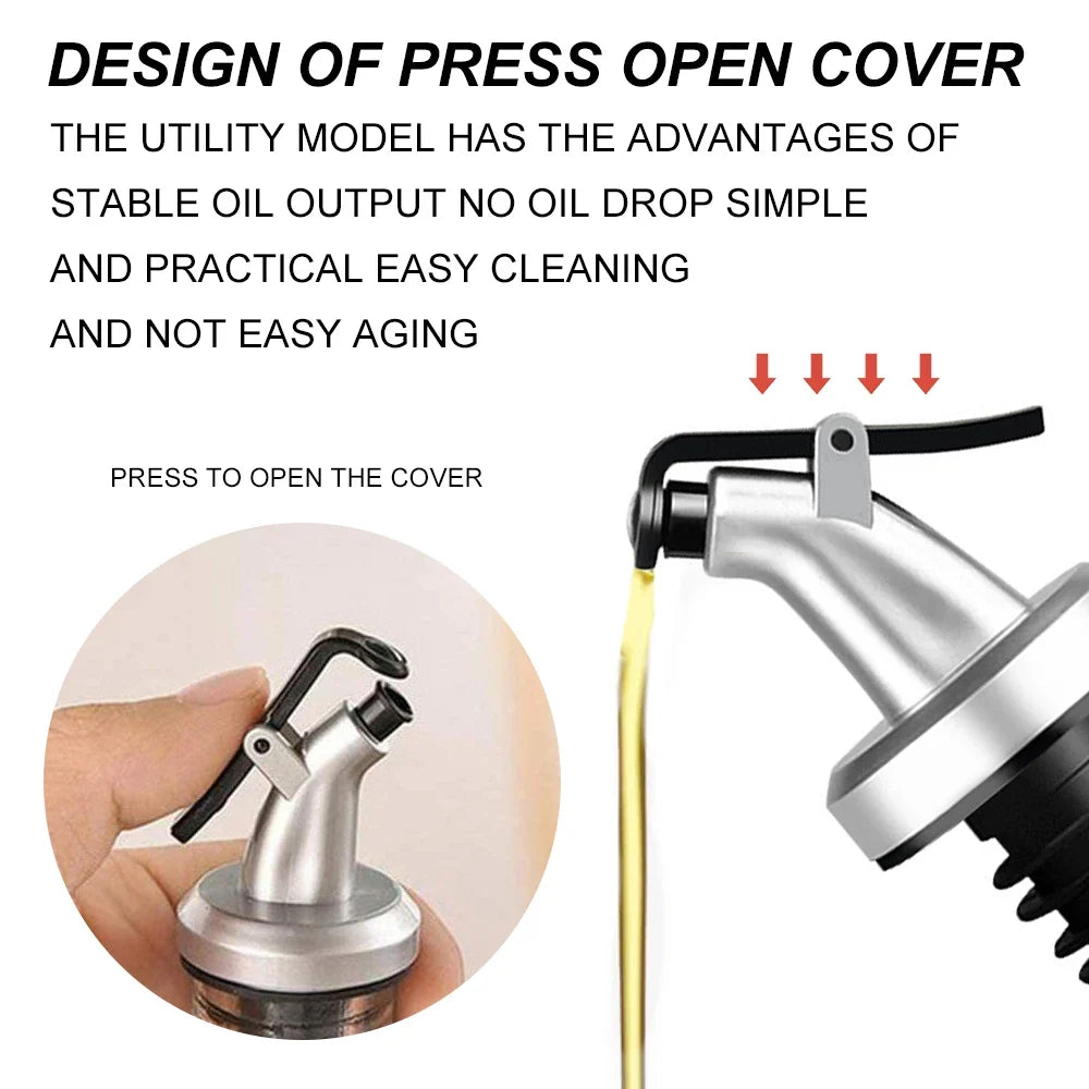 5-Pack Leakproof Oil Pourer Spouts & Silicone Bottle Stoppers