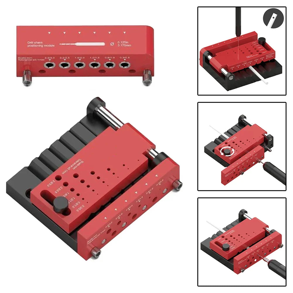 DAZZLEEX Round Rod Center Drill Jig | Dowel Hole Fixture