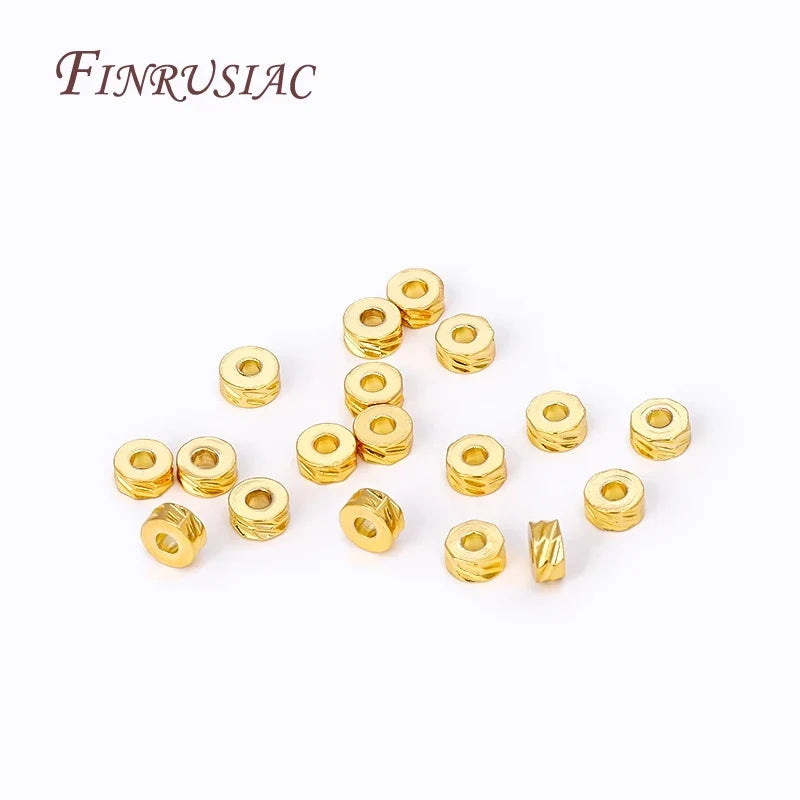 4mm 18K Gold Plated Brass Roundel Spacer Beads – DIY Jewelry