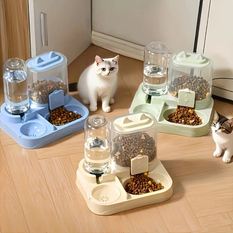 2-in-1 Automatic Cat Feeder – Dry, Wet & Water Separation