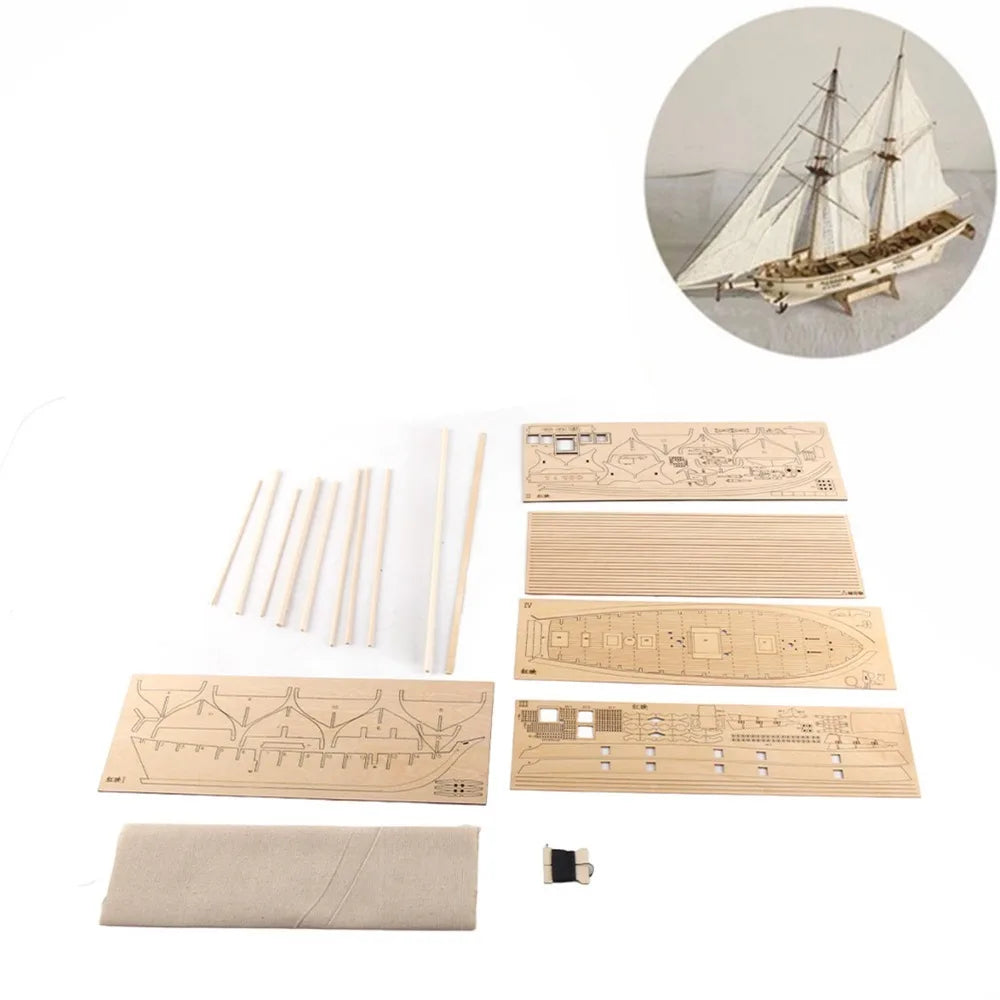 DIY Wooden Sailboat Model Kit – Handcrafted Puzzle Decoration