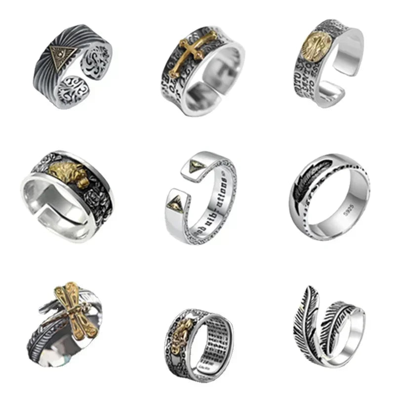Vintage Punk Dragon Snake Tiger Adjustable Ring | Unisex