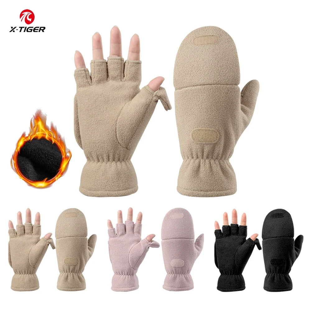Winter Convertible Fleece Cycling Gloves | Flip-Top Mittens