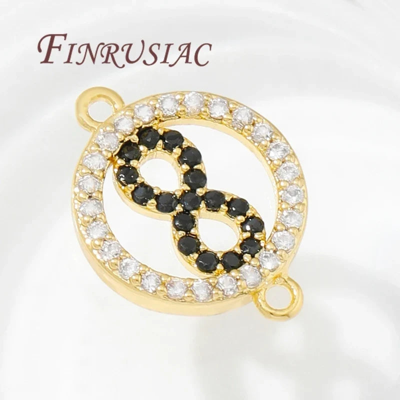 18K Gold Plated Zircon Crystal Charm Connectors – DIY Jewelry