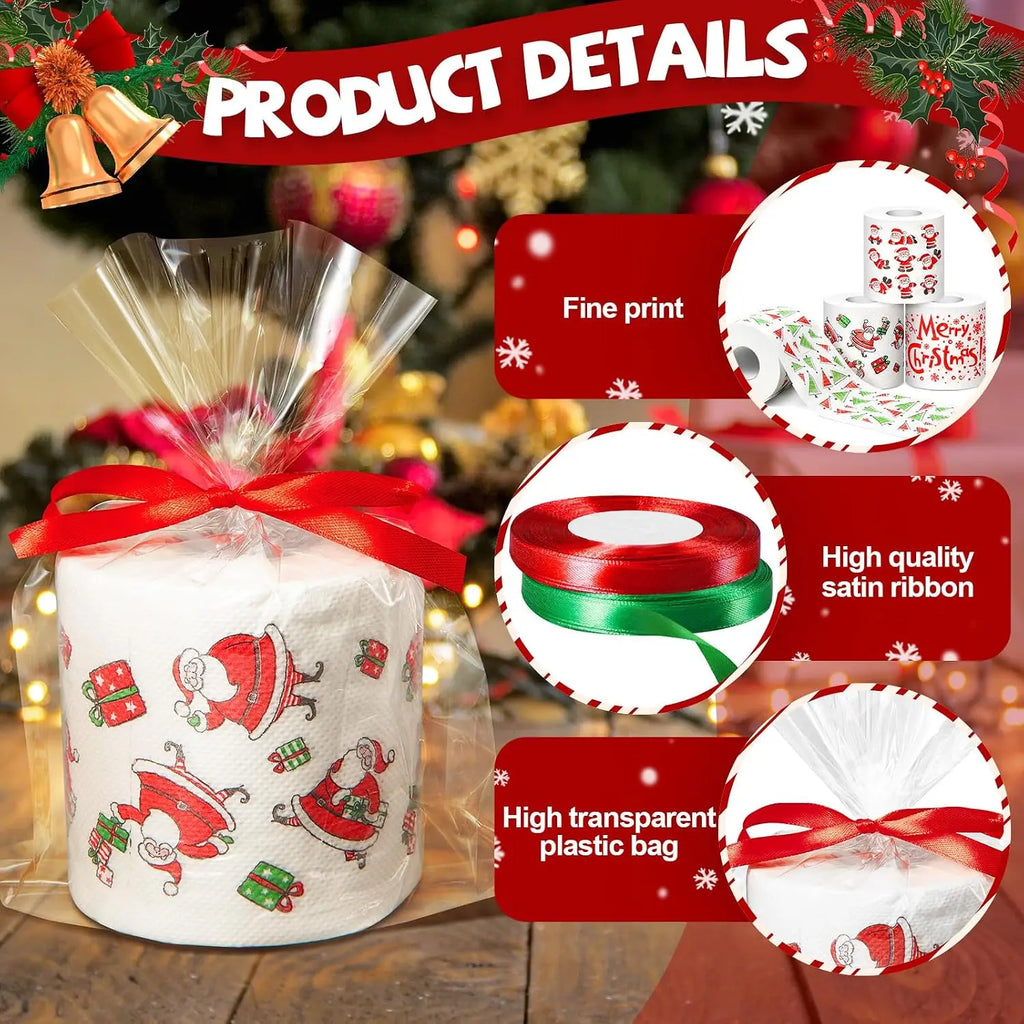 11PCS Santa Claus Toilet Paper Roll Set – Funny Christmas Gag Gift