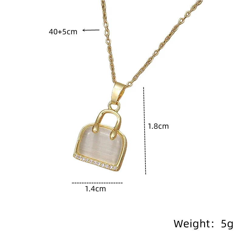 Cat's Eye Stone Pendant Necklace – Minimalist Gold Choker