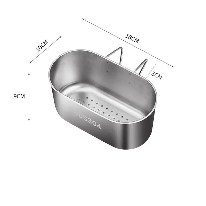 SUS304 Stainless Steel Sink Drain Basket – Dual Mount Kitchen Rack