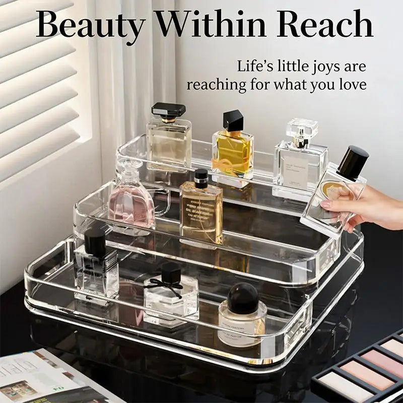 Multi-Layer Clear Makeup Organizer | Dustproof Cosmetic Storage