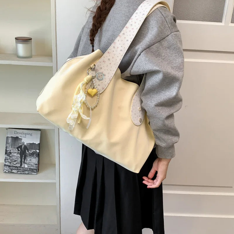 Korean-Style Large Tote Bag for Women | Nixie Oxford Shoulder Bag