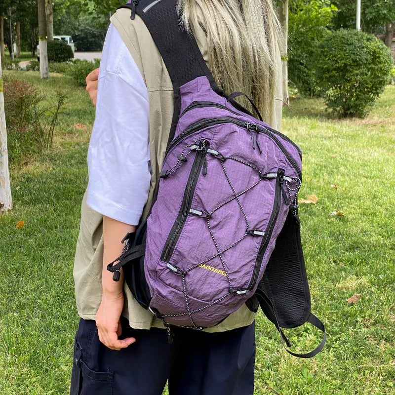 Nixie Color-Block Plaid Hiking Backpack – Unisex Travel Bag
