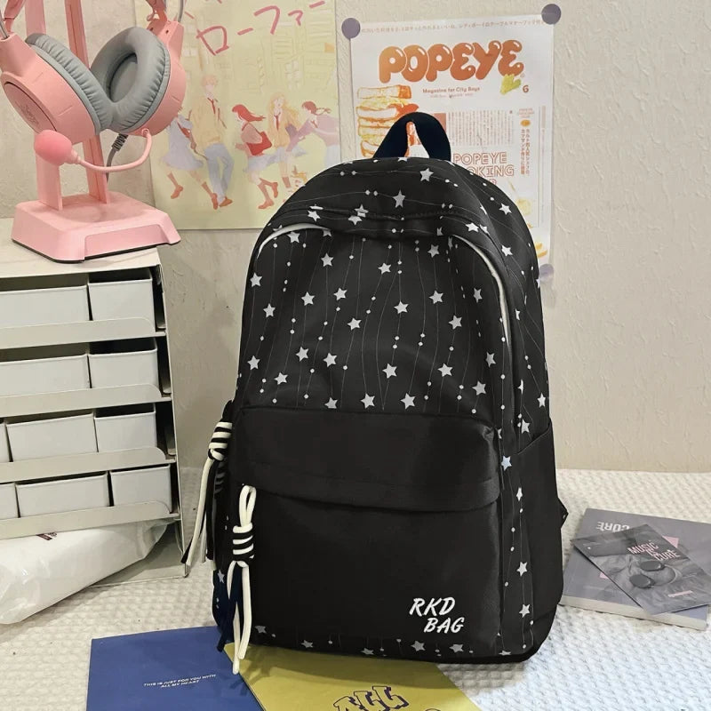 Korean Star Print Lightweight Waterproof Backpack | 20–35L