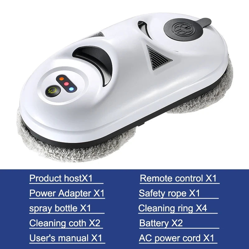 Smart Window Cleaning Robot – Auto Spray, UPS & Remote