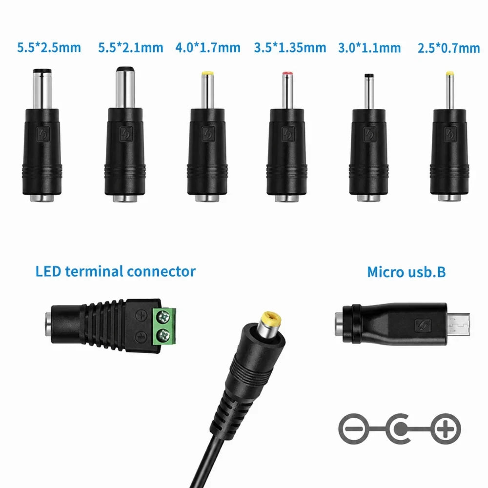 30W Universal Power Adapter 3V–12V Adjustable + USB | Nixie
