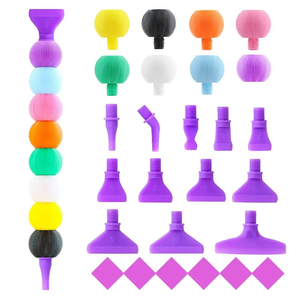 5D Diamond Painting Pen Kit – 12 Replacement Pen Tips & Clay