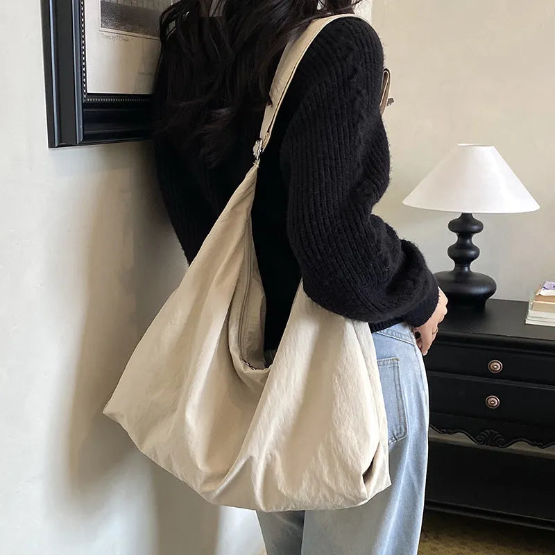 Korean Style Large Capacity Nylon Tote Bag – Shoulder & Crossbody